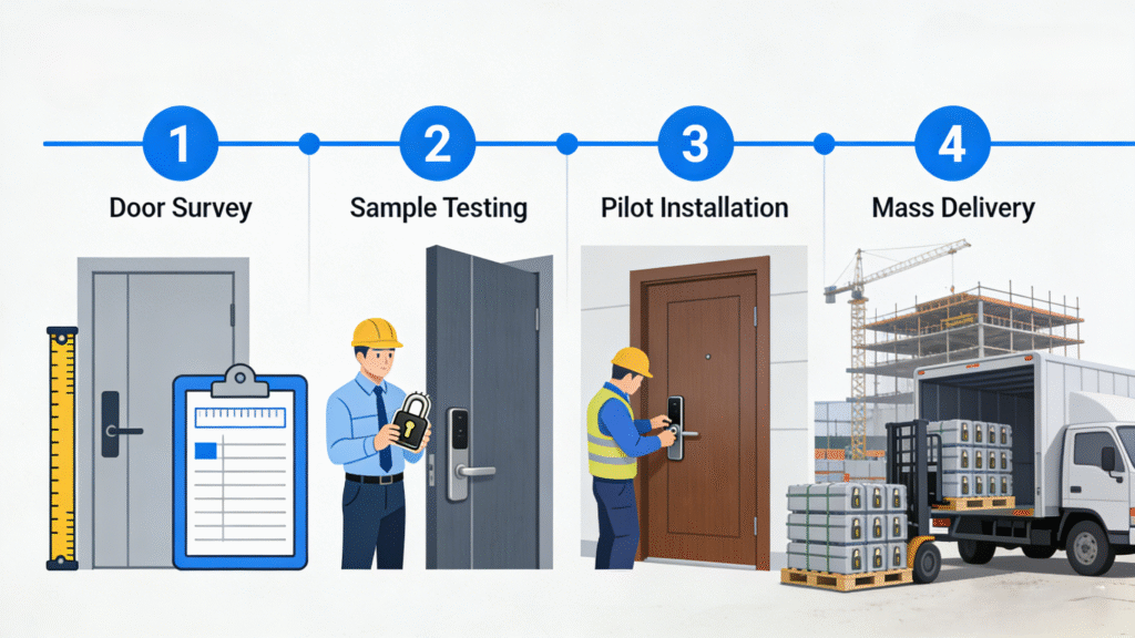 smart lock project workflow from sample to mass installation for contractors