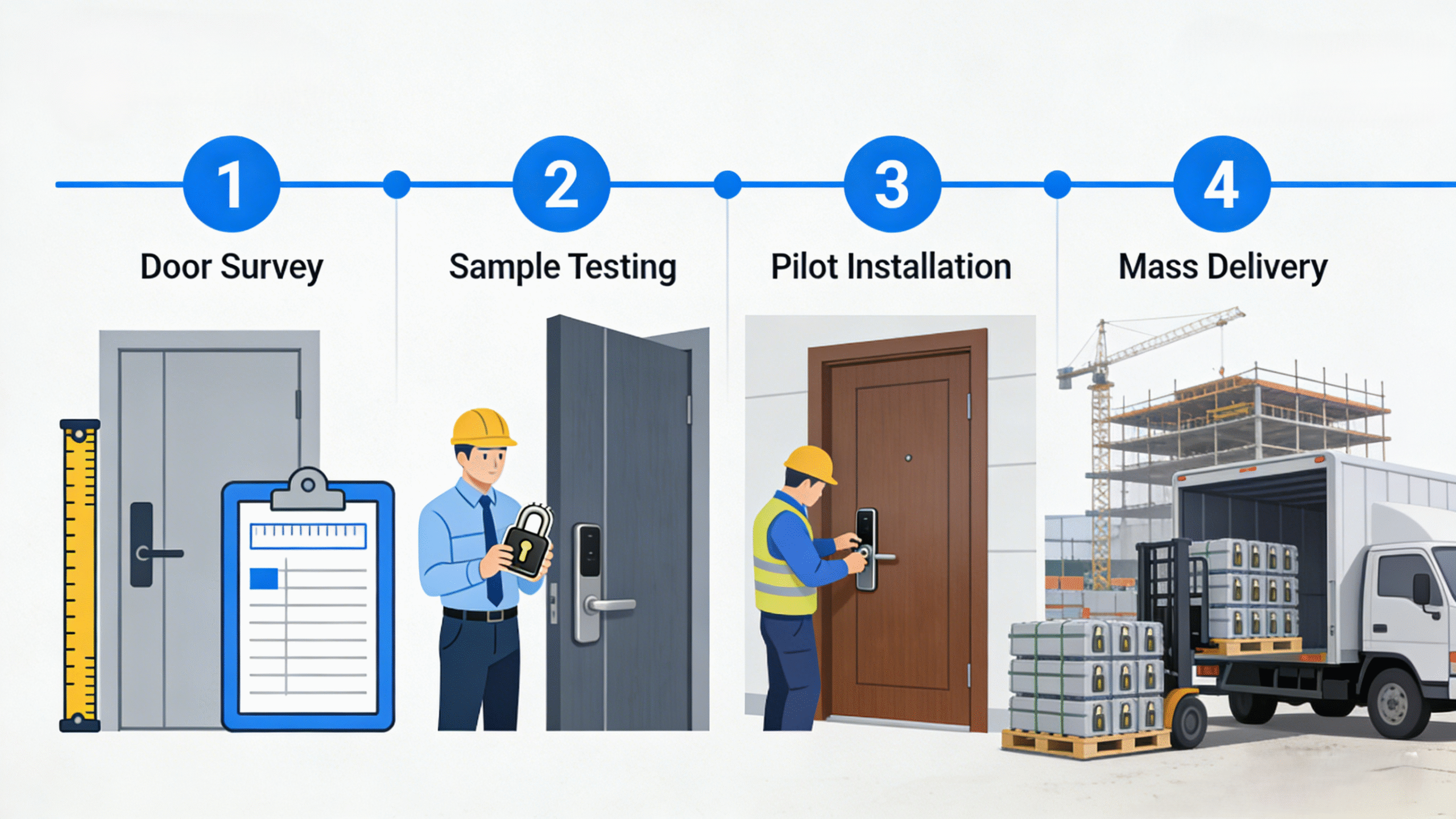 smart lock project workflow from sample to mass installation for contractors