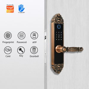 Smart Home Entry Lock with 5-in-1 Access | Tuya Ecosystem, Anti-Peep Password, Remote Control via Smartphone