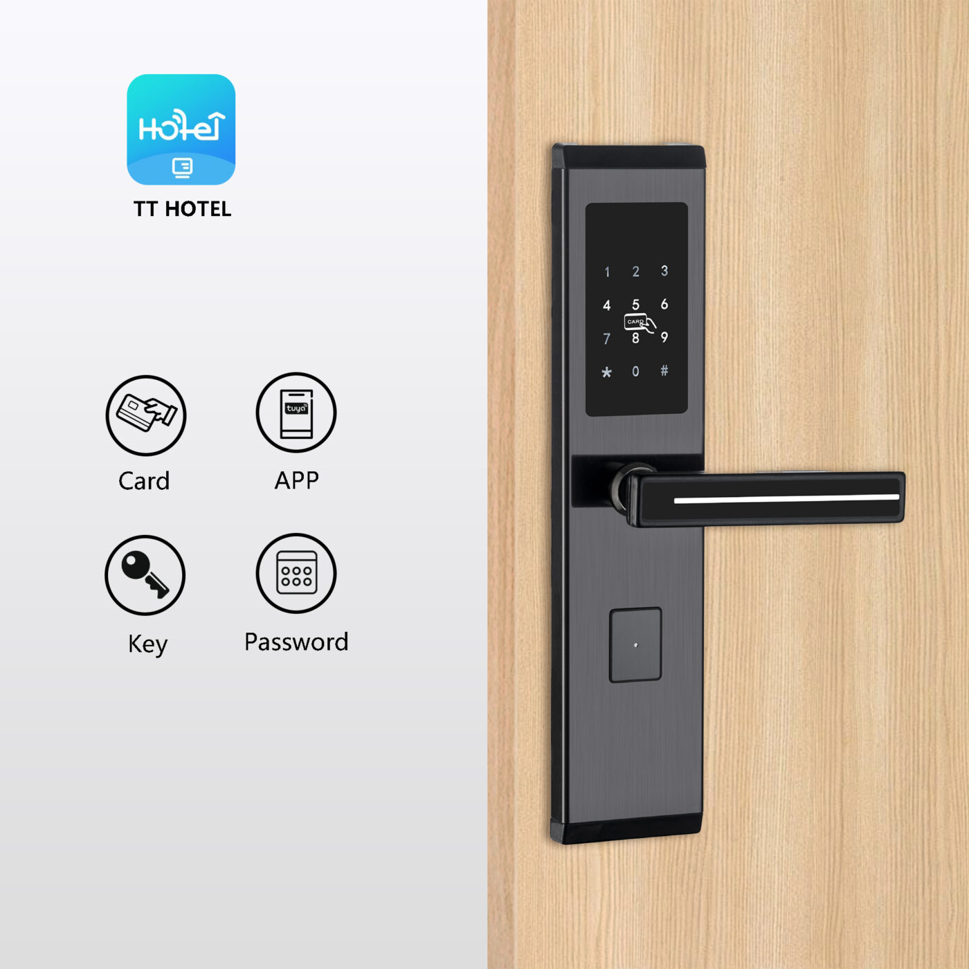 Outdoor grade smart door lock | IP68 waterproof and frost-proof | Fingerprint + password + APP + key + card swipe + emergency mechanical lock core