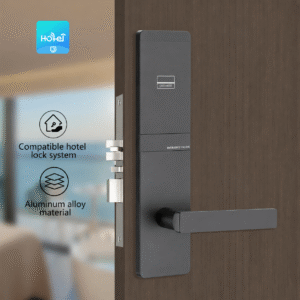 Keyless Entry Hotel Lock | Swipe Card or Use Key, Built-in Low Power Warning, Modern Stainless Finish