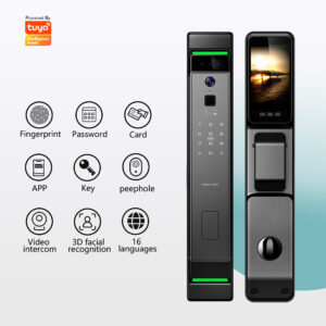 Biometric Smart Door Lock | 3D Facial ID + Fingerprint + Keypad + App Control, Multi-Language Support for Global Users
