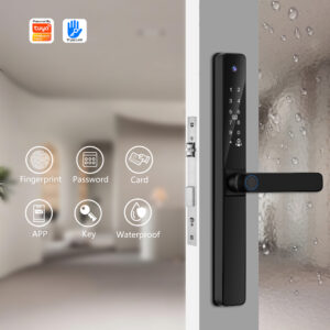 Smart Biometric Handle Lock: Unlock via Fingerprint, TT Lock App, Code, or Card - Weatherproof & Secure Access for Modern Homes