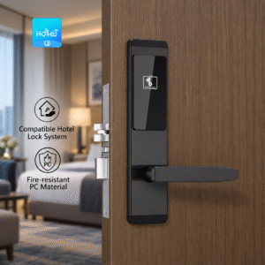Rfid Hotel Card Door Lock, Fire Resistant Pc Material Electronic Smart Door Lock Compatible With Hotel Lock Management System For Hotel Guest Room