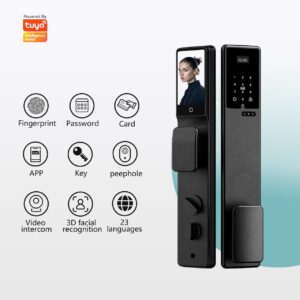Tuya Smart 3D Face Recognition Door Lock | Video Intercom Peephole Camera with Large Screen Display
