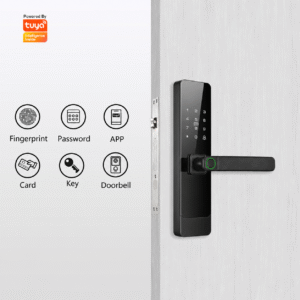 Tuya Smart Fingerprint Door Lock, Keyless Entry Electronic Handle Lock With Password, RFID Card, App, Key & Doorbell For Home Apartment Security